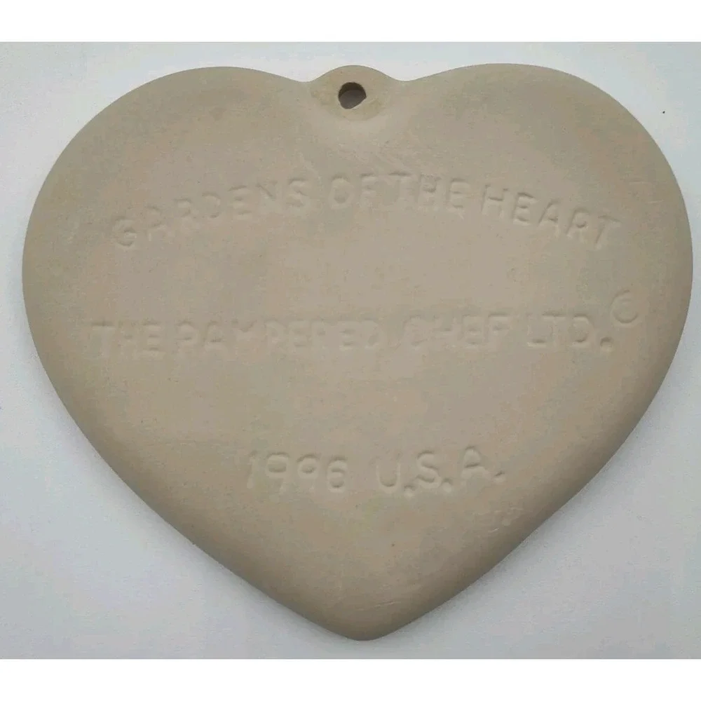 Pampered Chef 96' GARDENS OF THE HEART Clay Mold SEE‎ PICS NOT USED